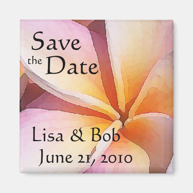 Plumeria Flower Save the Date Magnet (Front)