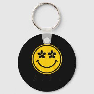 Plumeria flower smile aloha hawaii beach summer key ring