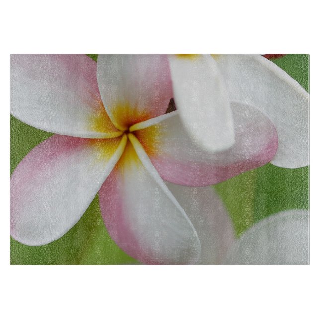 Plumeria Flowers Hawaiian Frangipani Floral Flower Cutting Board (Front)