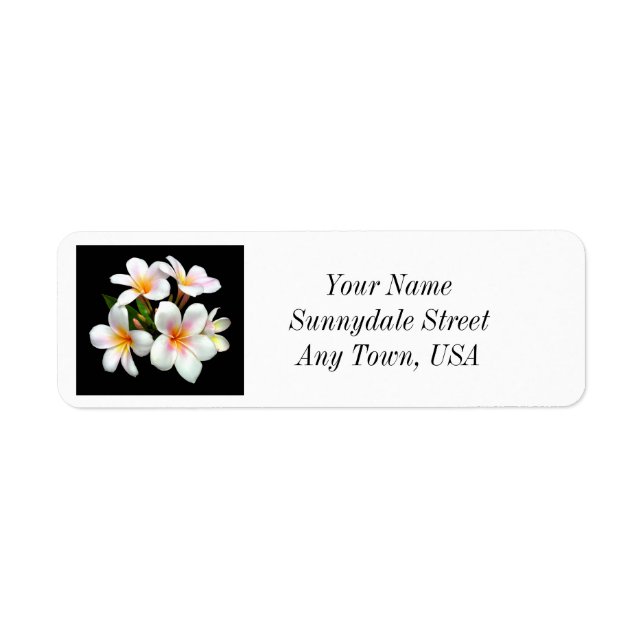 Plumeria Flowers Return Address Labels (Front)