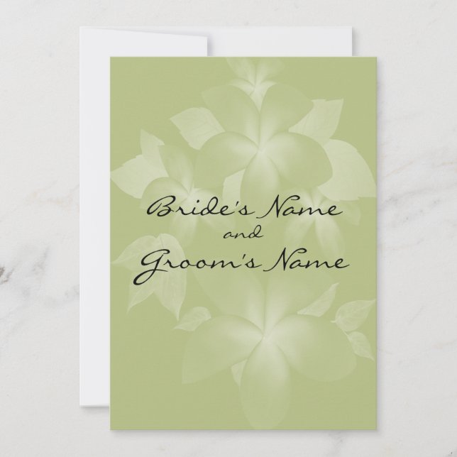 Plumeria Flowers Wedding Invitation (Front)