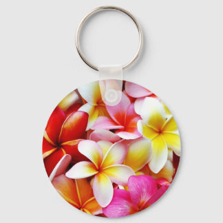 Plumeria Frangipani Hawaii Flower Customised Key Ring