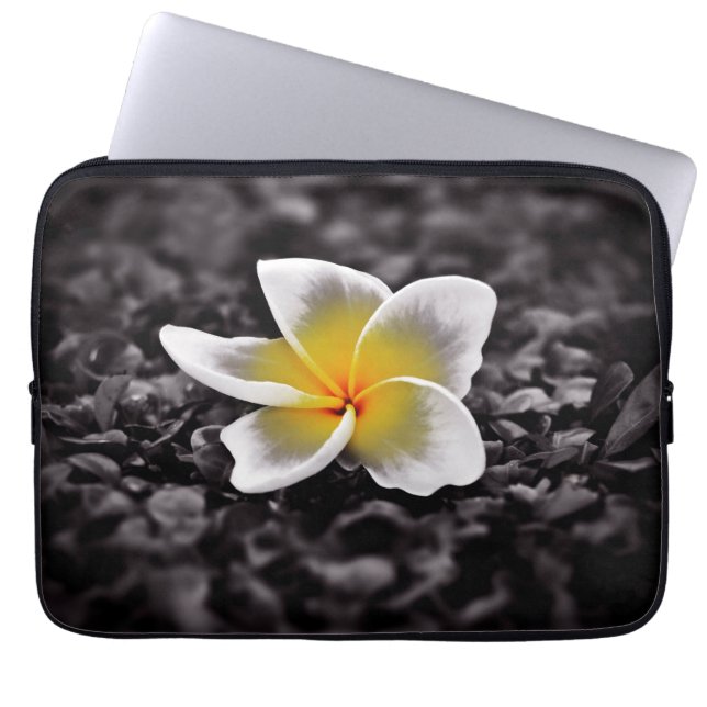 Plumeria Frangipani Hawaii Flower Laptop Sleeve (Front)