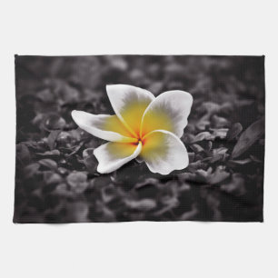 Plumeria Frangipani Hawaii Flower Tea Towel