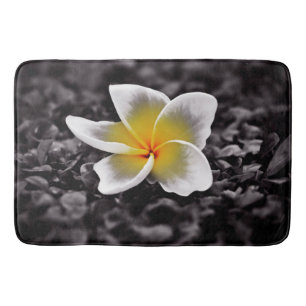 Plumeria Frangipani Hawaii Flowers Bath Mat