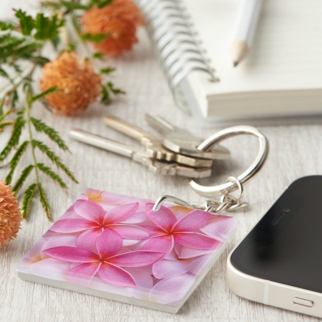 Plumeria Keychain (Front Right)