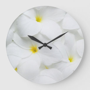 Plumeria Lei Flowers Personalised Hawaiian Flower Large Clock