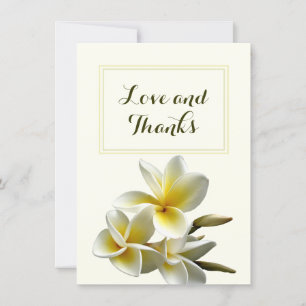 Plumeria Love and Thanks Wedding Gift Thank You Card