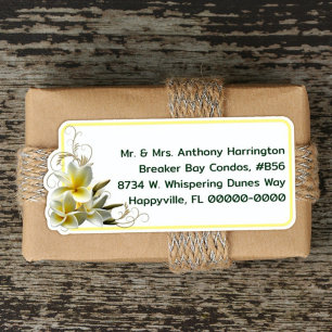 Plumeria n Orchids Pre-printed Mailing Labels