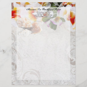 Plumeria Orchid Lei / Sand Beach Letterhead