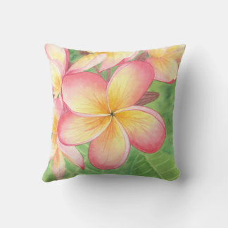 Plumeria Painting Pillow