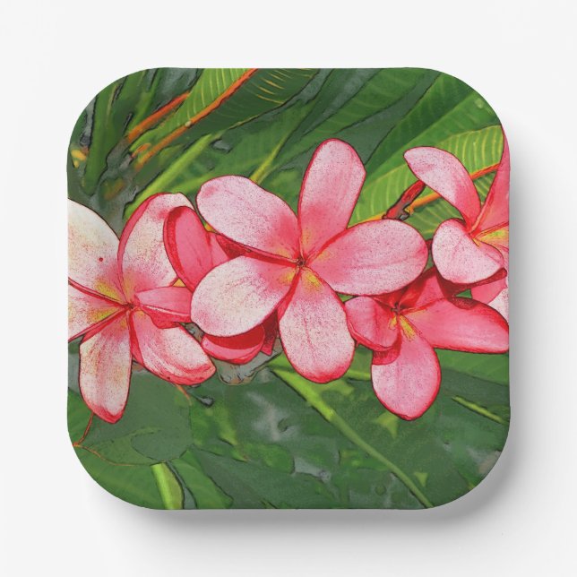 plumeria paper plate (Front)