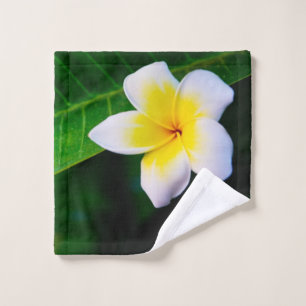 Plumeria Photo Print Wash Cloth