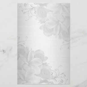 Plumeria satin look floral stationery
