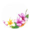 Plumeria sticker, Tropical theme flowers