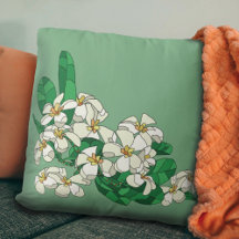 Plumeria Throw Pillow