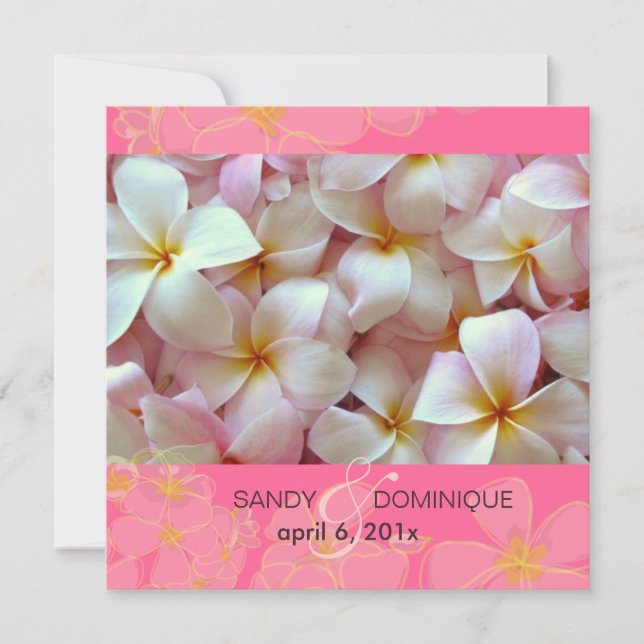 Plumeria Wedding Invitations (Front)