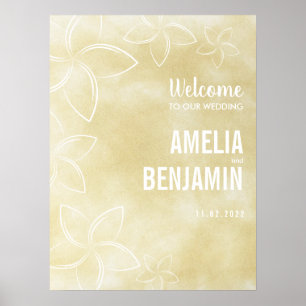 Plumeria Wedding Welcome Sign