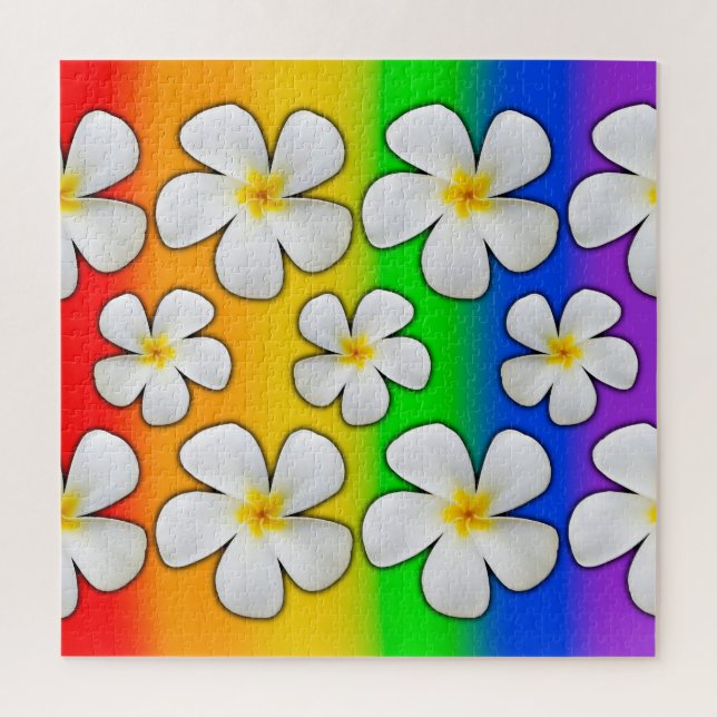 Plumeria with Rainbow Colours, Jigsaw Puzzle (Vertical)