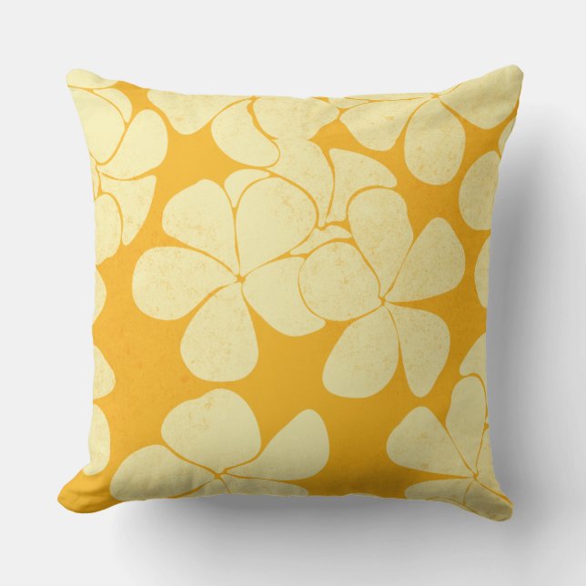 Plumeria yellow on yellow cushion (Front)