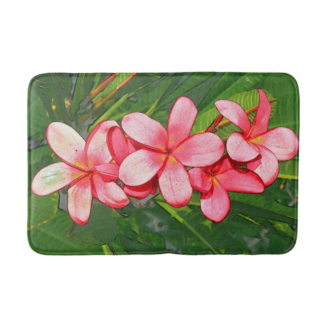 Plumerias Bath Mat (Front)
