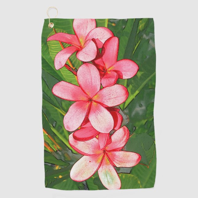 Plumerias Golf Towel (Front)