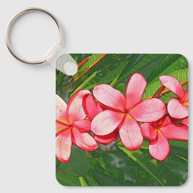 Plumerias Key Ring (Front)