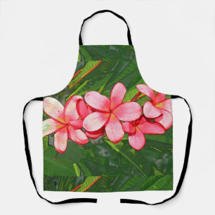 Plumerias pink apron