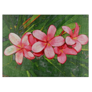 Plumerias pink  cutting board