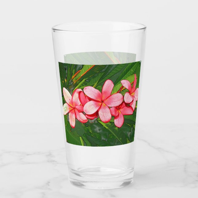 Plumerias pink  glass (Front)