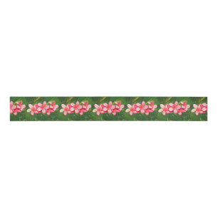 Plumerias pink   grosgrain ribbon
