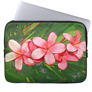 Plumerias pink  laptop sleeve