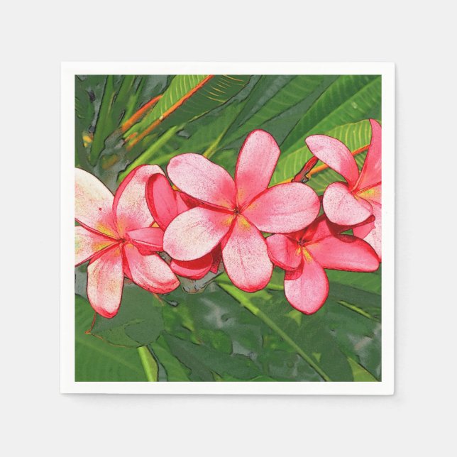 Plumerias pink  napkin (Front)