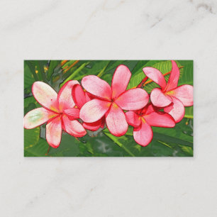Plumerias pink place card