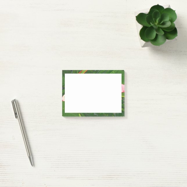 Plumerias pink   post-it notes (Office)