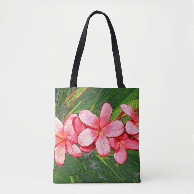 Plumerias pink tote bag (Front)