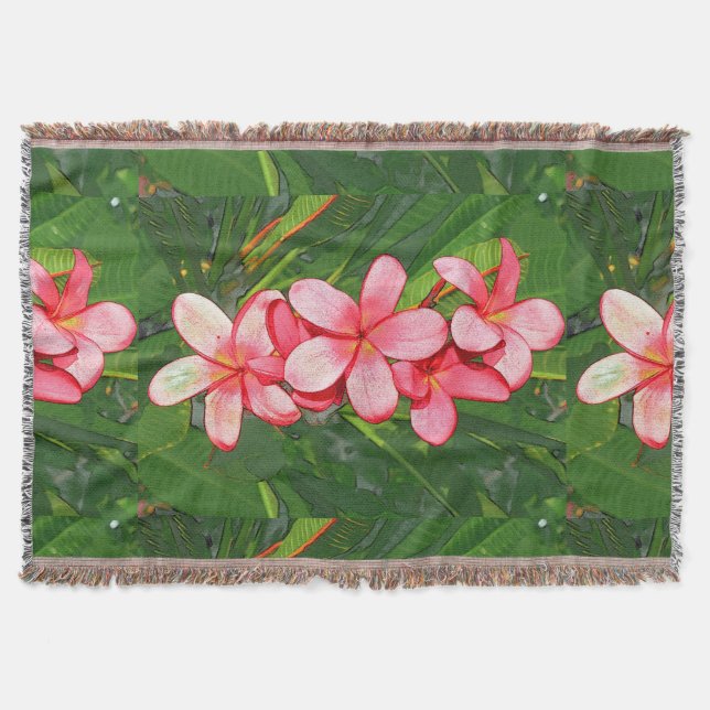 Plumerias Throw Blanket (Front)