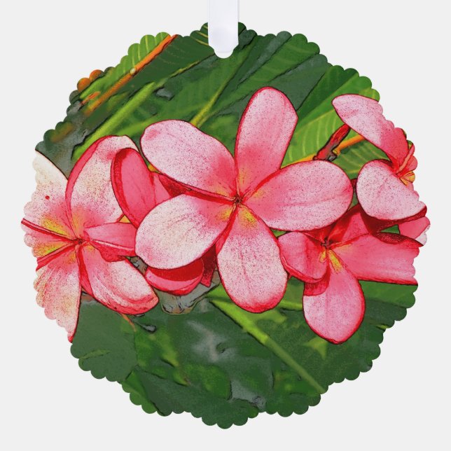 Plumerias Tree Decoration Card (Front)