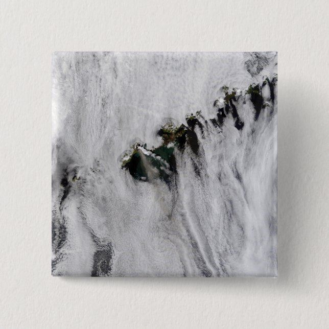 Plumes from Okmok Volcano, Aleutian Islands 15 Cm Square Badge (Front)