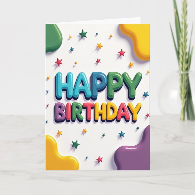 Plump Festive Birthday Card (Front)