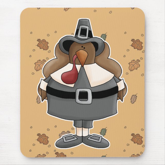 plump pilgrim turkey mouse pad (Front)