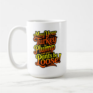 Plump Turkey, Cartoon Farmer Turkey, Mug