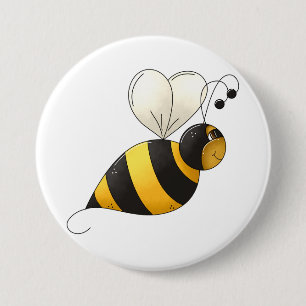 Plump Winged Bumble Bee 7.5 Cm Round Badge