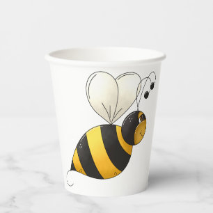 Plump Winged Bumble Bee Paper Cups