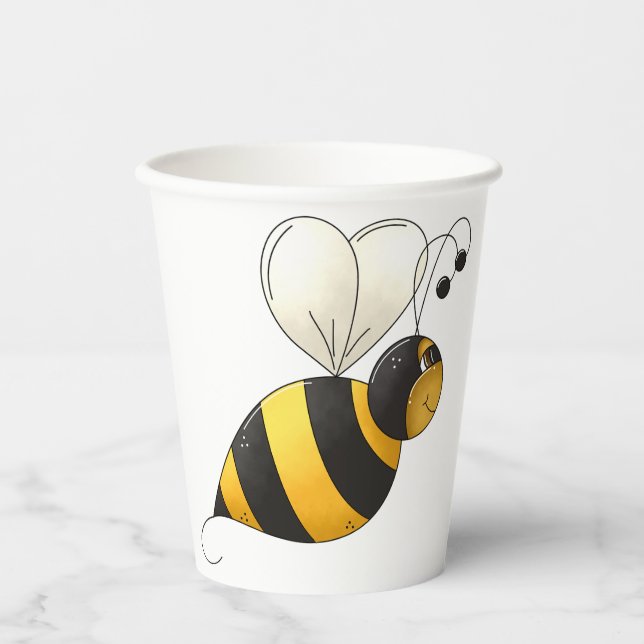 Plump Winged Bumble Bee Paper Cups (Front)
