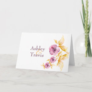 Plumrose Watercolor Thank You Photo Card