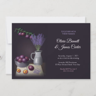 Plums and Lavender Still Life Wedding Invite