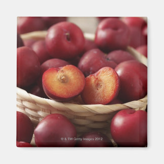 Plums in basket magnet