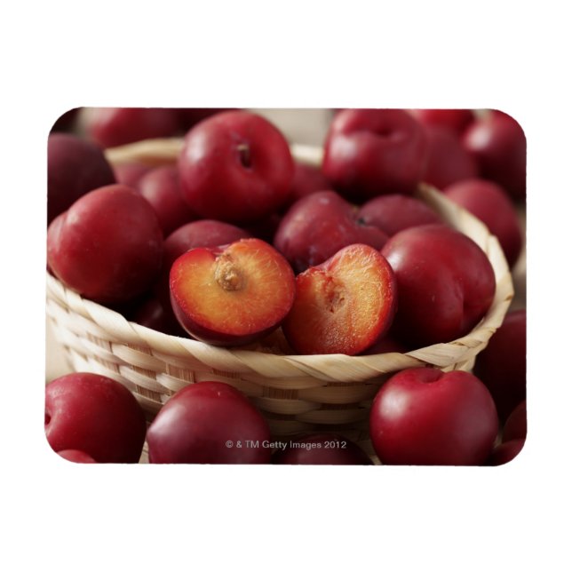 Plums in basket magnet (Horizontal)