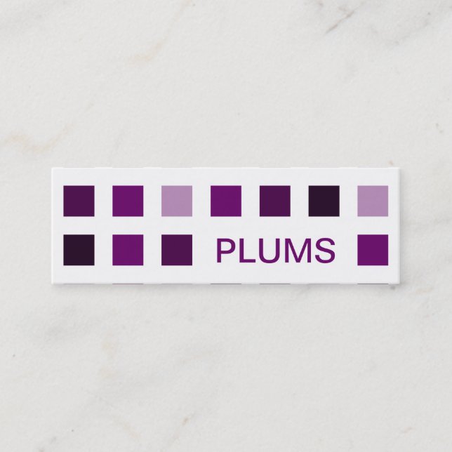 PLUMS (mod squares) Mini Business Card (Front)